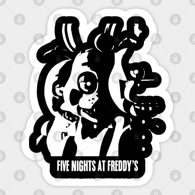 Five Nights At Freedy's Black Sticker by animatee